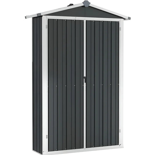 Abri de Jardin Gris - 116x45x175 cm - Acier Galvanisé