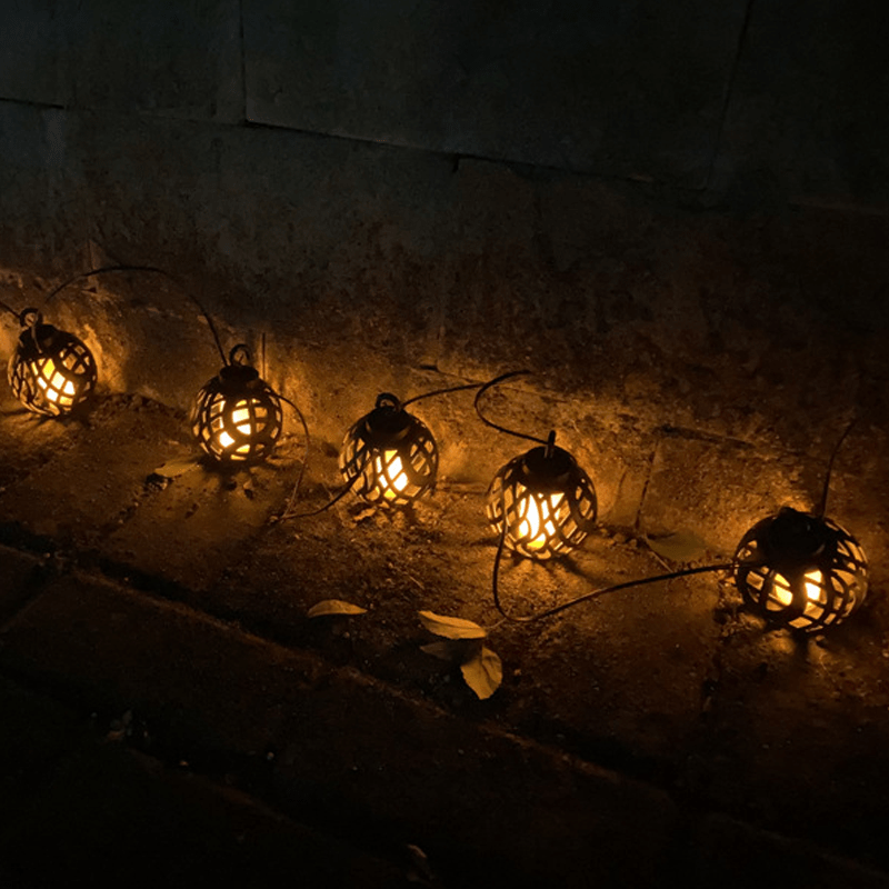Guirlande de Lanterne Solaire Effet Flamme