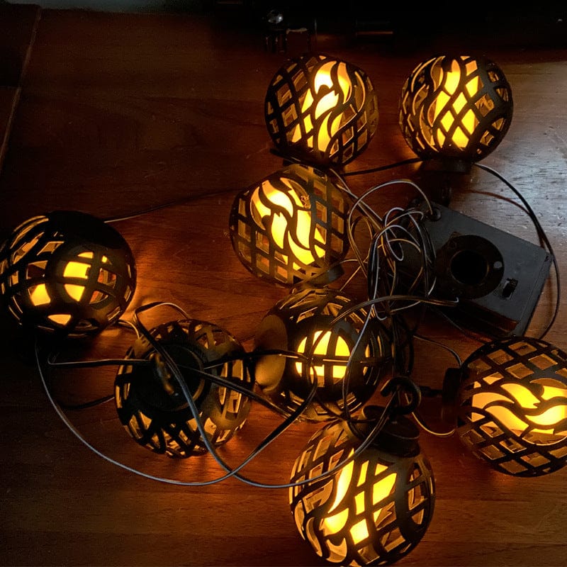 Guirlande de Lanterne Solaire Effet Flamme