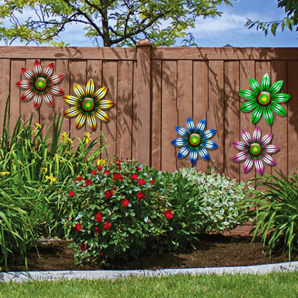 Décoration Murale Extérieure " Fleurs Colorées "