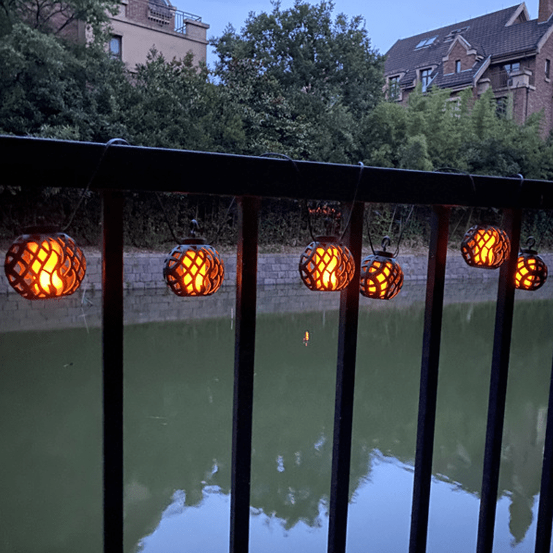 Guirlande de Lanterne Solaire Effet Flamme
