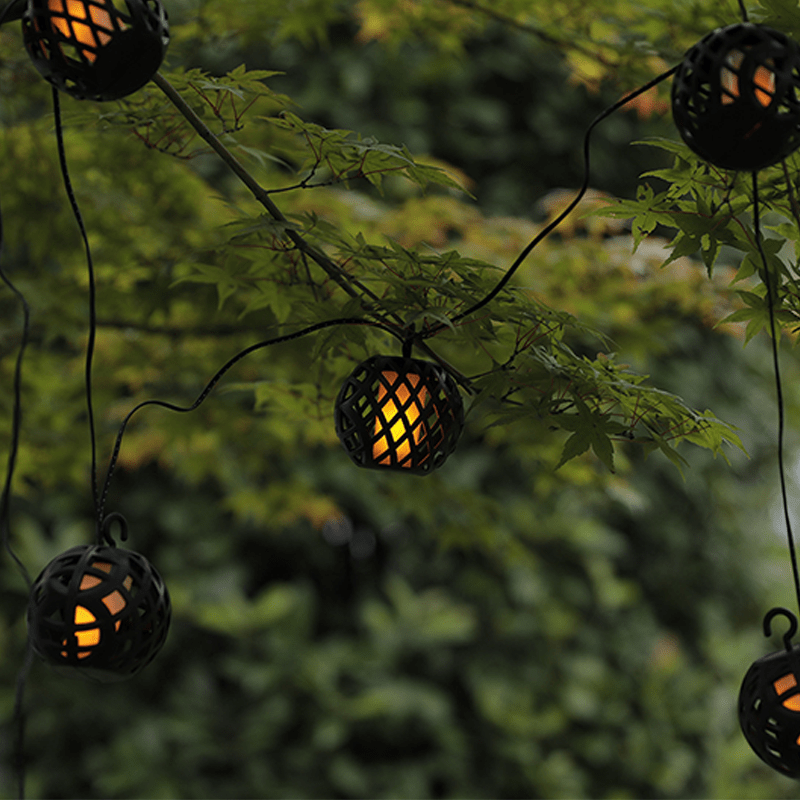 Guirlande de Lanterne Solaire Effet Flamme