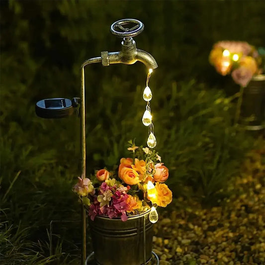 Lampe-Vase Solaire Gouttelettes d'eau Scintillantes