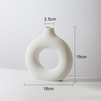 Vase Nordique Circulaire en Céramique pour Fleur