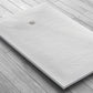 Receveur résine 120x80cm MARMOX RC12080SLATE-9010 - Grille carrée excentrée - Solid surface - Blanc imitation ardoise