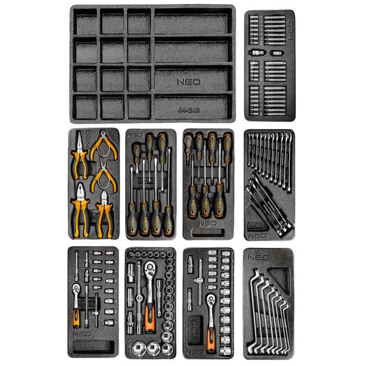 Servante d'atelier équipée 149 pc + 10 inserts NEO TOOLS 84-221+G